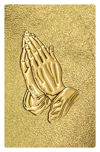 gold prayer hands